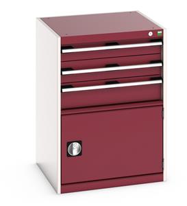 Bott Cubio Drawer Cabinet 650W x 650D x 900H (mm) comprising of: Drawers: 1 x 100mm, 1 x 125mm and 1 x 150mm Cupboard: 1 x 400mm... Bott Professional Cubio Tool Storage Drawer Cabinets 65cm x 65cm